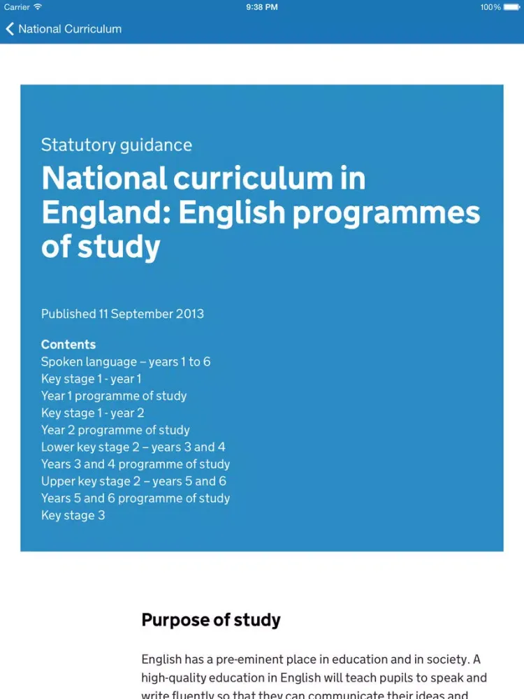 Скриншоты National Curriculum iPad 