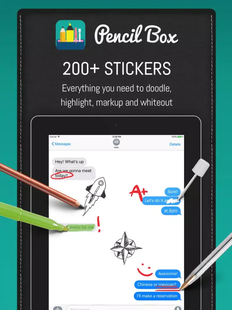ภาพหน้าจอของ PencilBox: schoolhouse stickers & doodles iPad 
