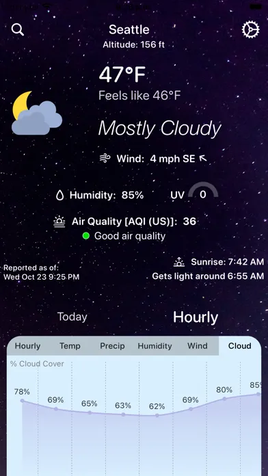 Tangkapan layar Munky Weather: Global Forecast