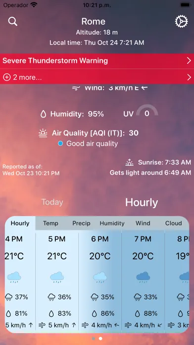 Tangkapan layar Munky Weather: Global Forecast