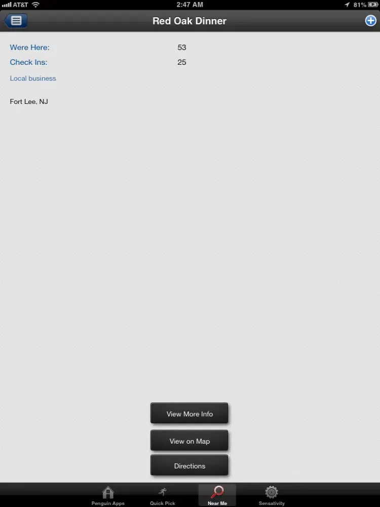 Tangkapan layar WhatIsNearMe? iPad 