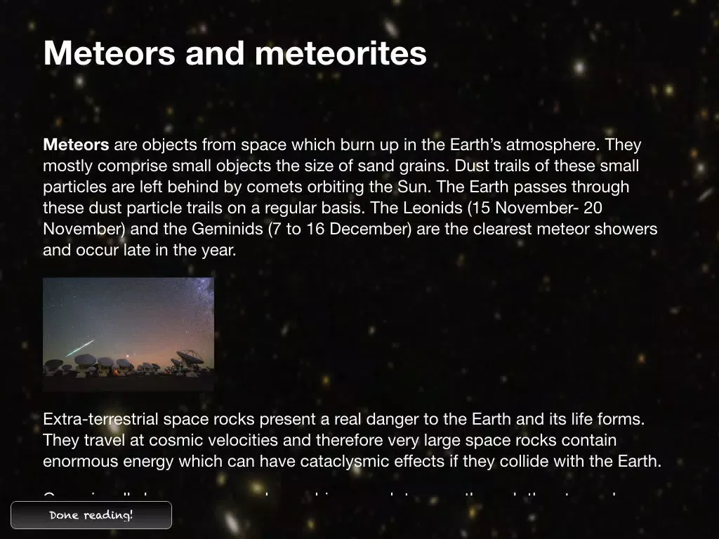 صور Meteors and Meteorites iPad 