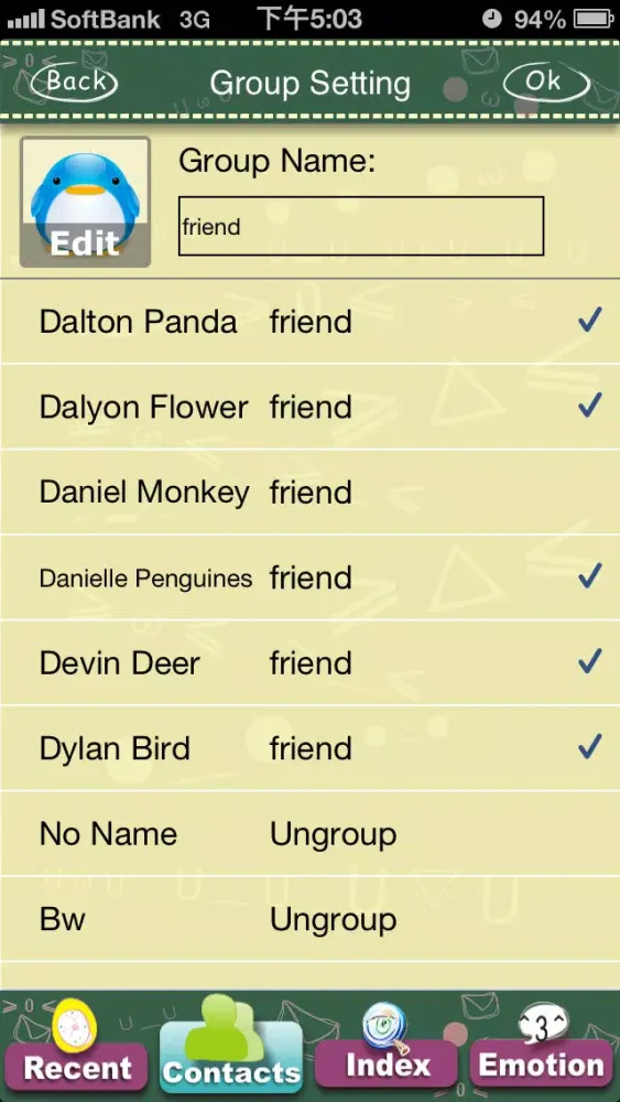 Zrzuty ekranu Easy Group Contacts