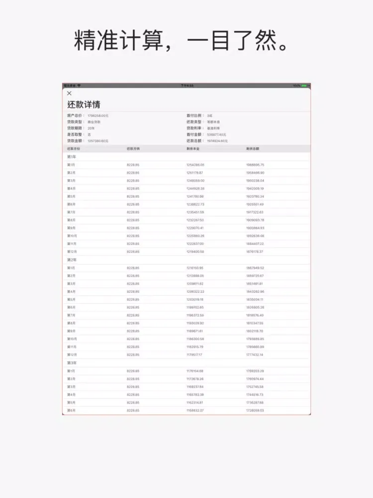 房贷计算器2018 iPad  Screenshots