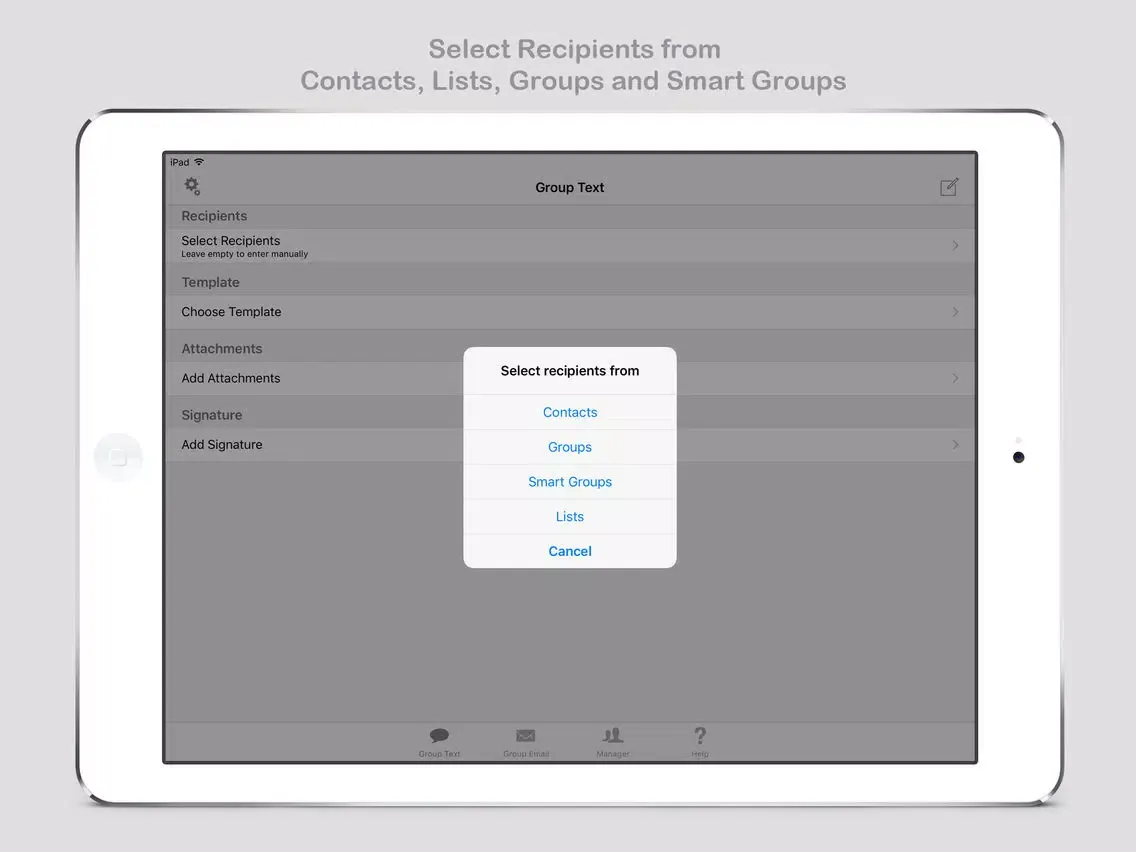Group Text and Email: List, Group and Smart Group Manager iPad  Screenshots