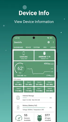 Device Info: View phone info Screenshots