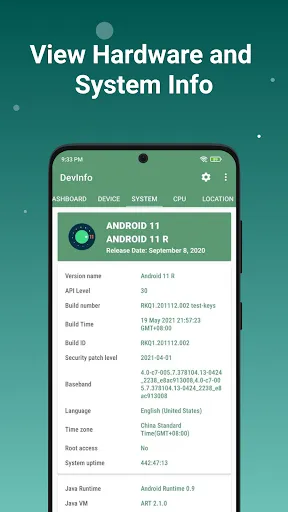 Device Info: View phone info Screenshots