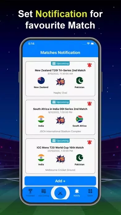 Tangkapan layar Live Cricket TV: Cricket Score
