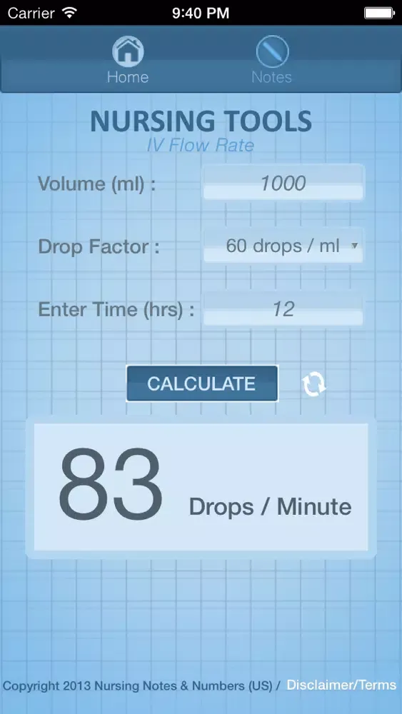 Captures d'écran de Intravenous (IV) Flow Rate by Drop Factor N3