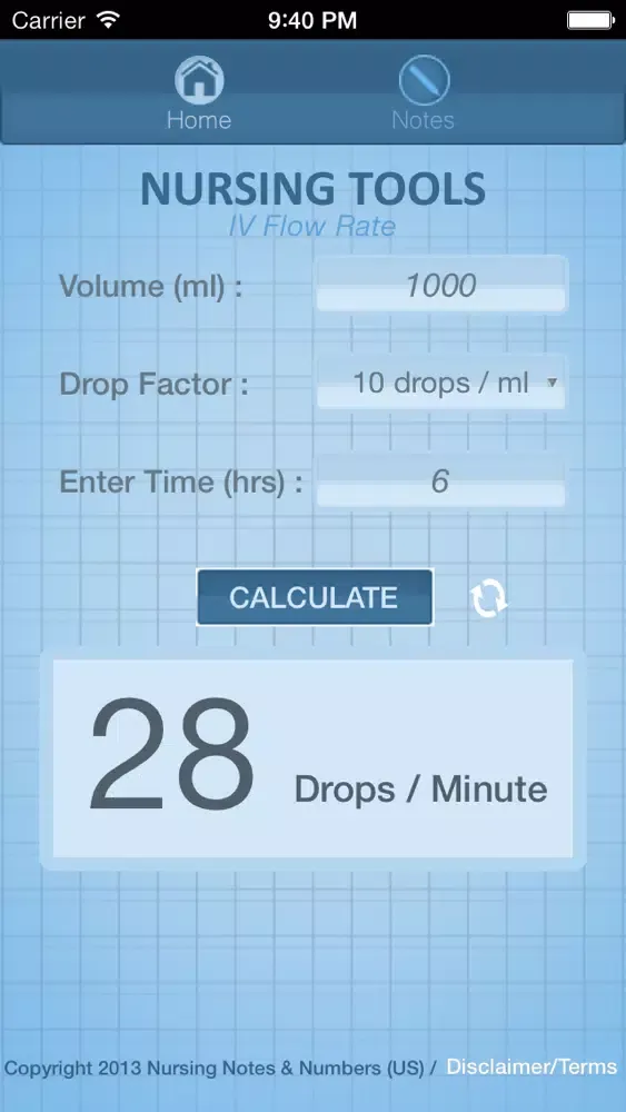Captures d'écran de Intravenous (IV) Flow Rate by Drop Factor N3