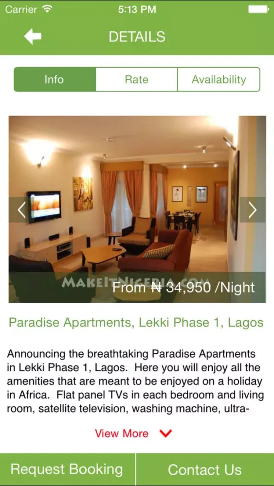 Capturas de tela do MakeItNigeria Apartment, Car & Hotel Rentals