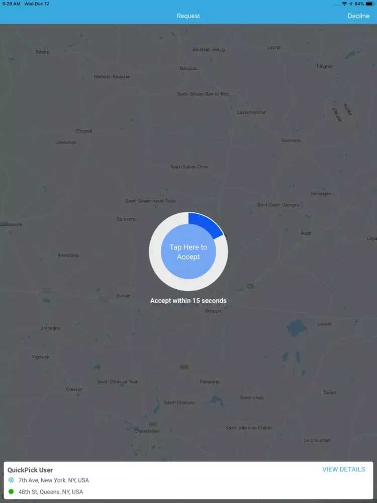 QuickPick Driver iPad  Screenshots