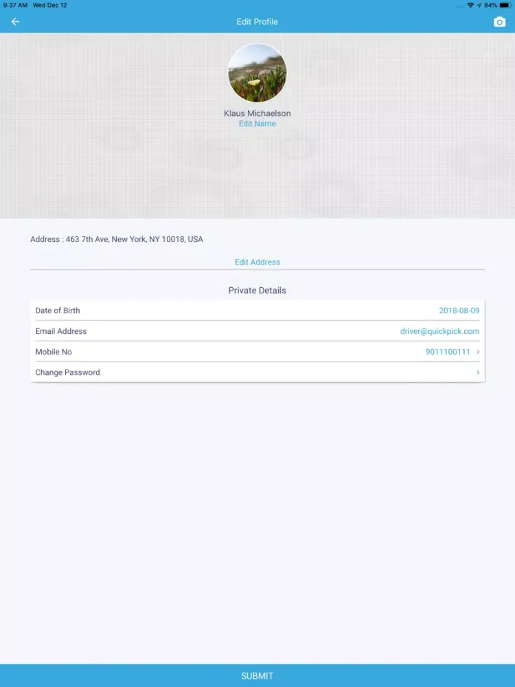 QuickPick Driver iPad  Screenshots