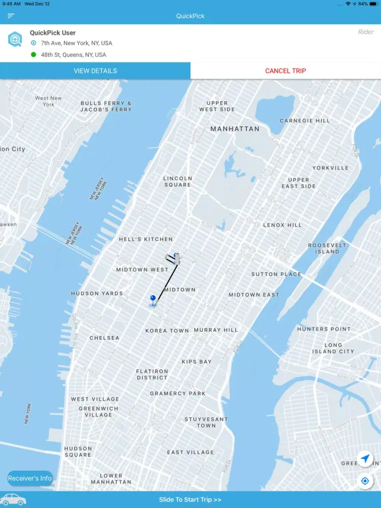 QuickPick Driver iPad  Screenshots