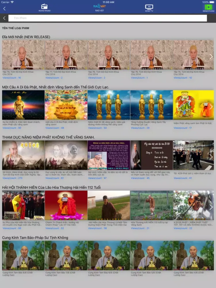 Ảnh chụp màn hình của Ve Tinh TV iPad 