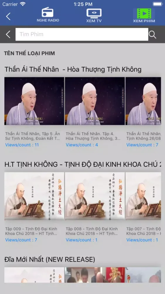 Ảnh chụp màn hình của Ve Tinh TV