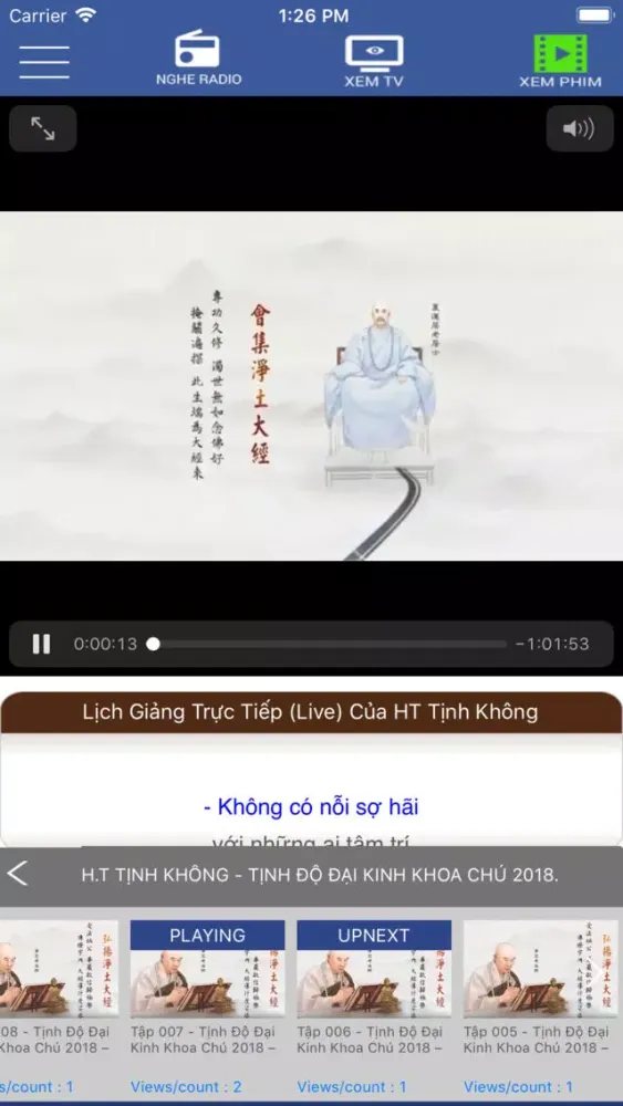 Ảnh chụp màn hình của Ve Tinh TV
