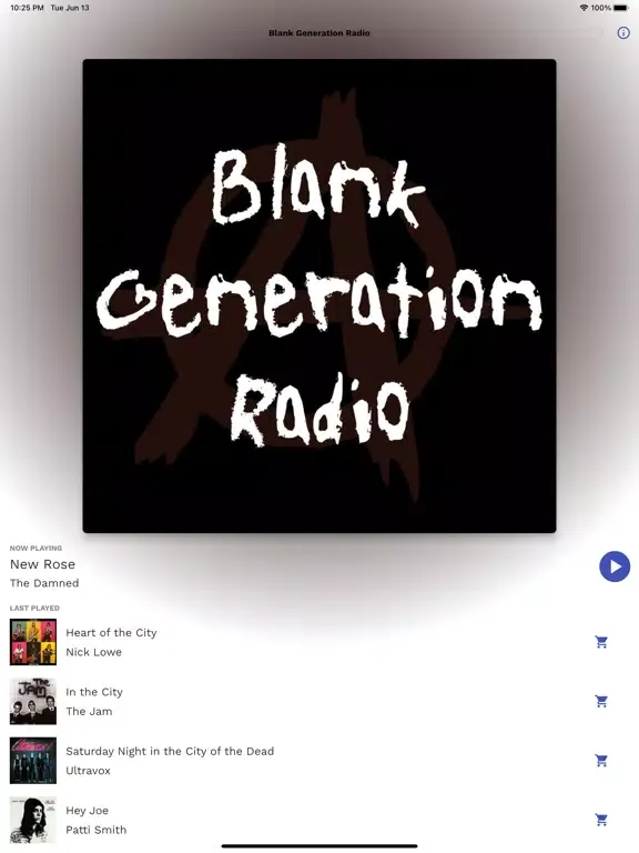 Captures d'écran de Blank Generation Radio iPad 