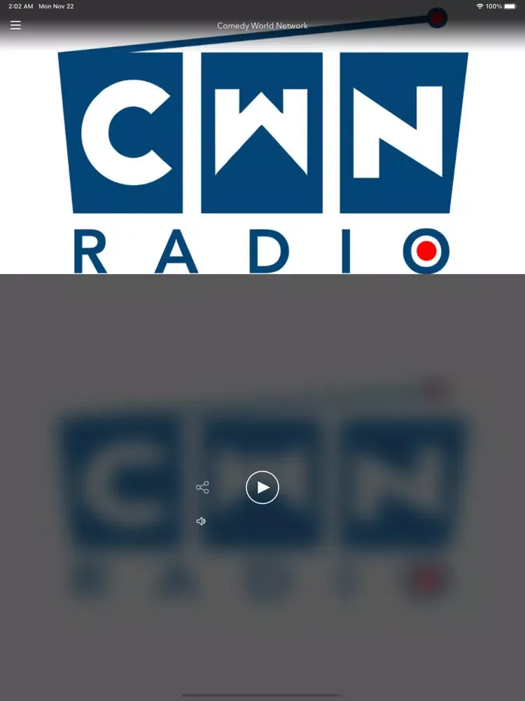 Comedy World Network Radio iPad  Screenshots