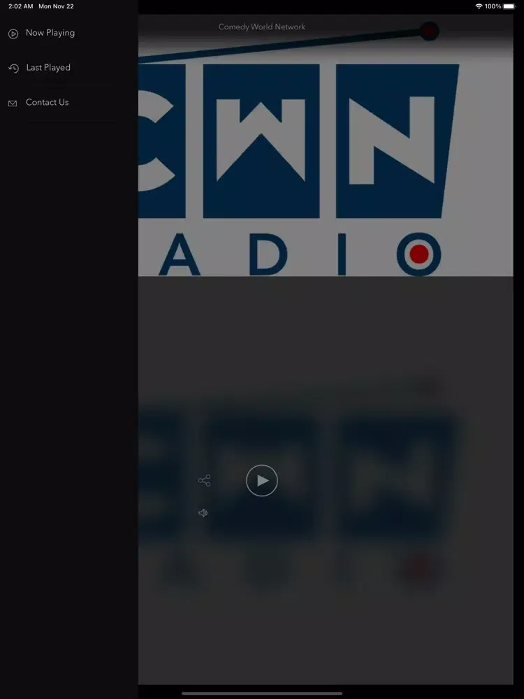 Comedy World Network Radio iPad  Screenshots