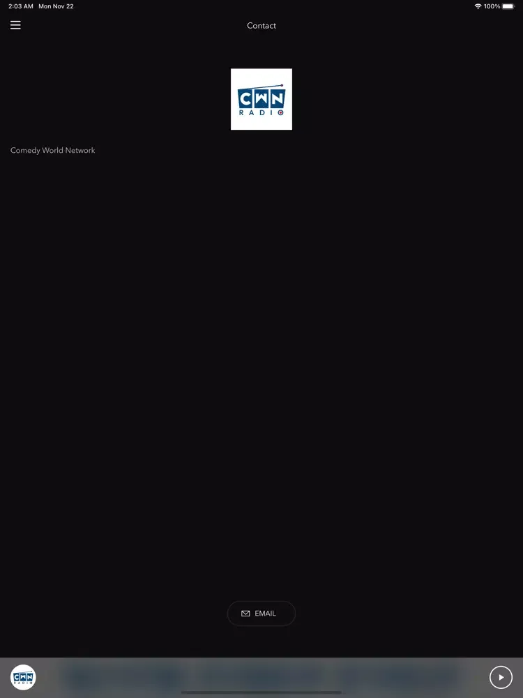 Comedy World Network Radio iPad  Screenshots