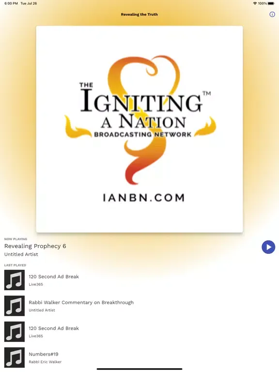 Tangkapan skrin Igniting a Nation iPad 