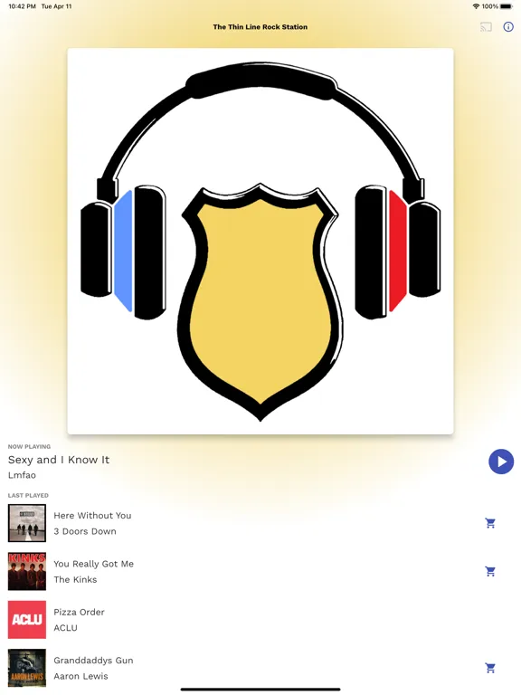 Capturas de tela do The Thin Line Rock Station iPad 
