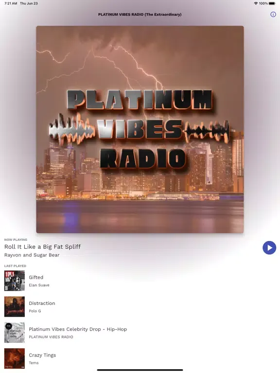 Platinum Vibes Radio iPad 应用截图