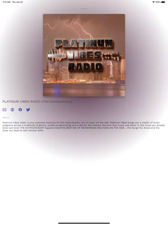 Platinum Vibes Radio iPad 应用截图