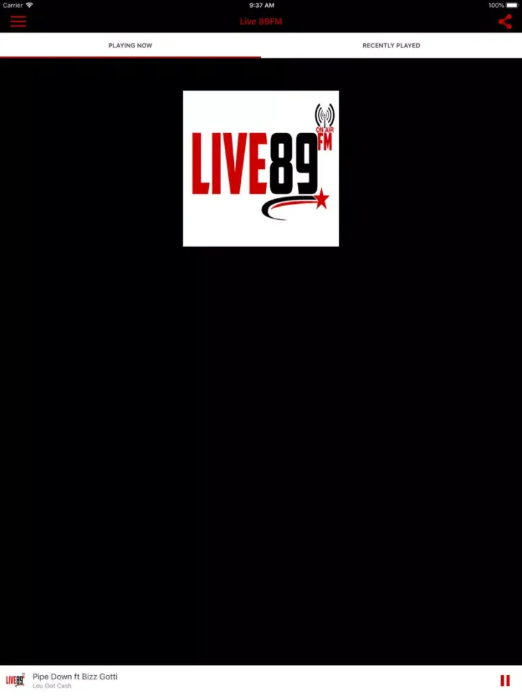 Ảnh chụp màn hình của Live 89FM iPad 