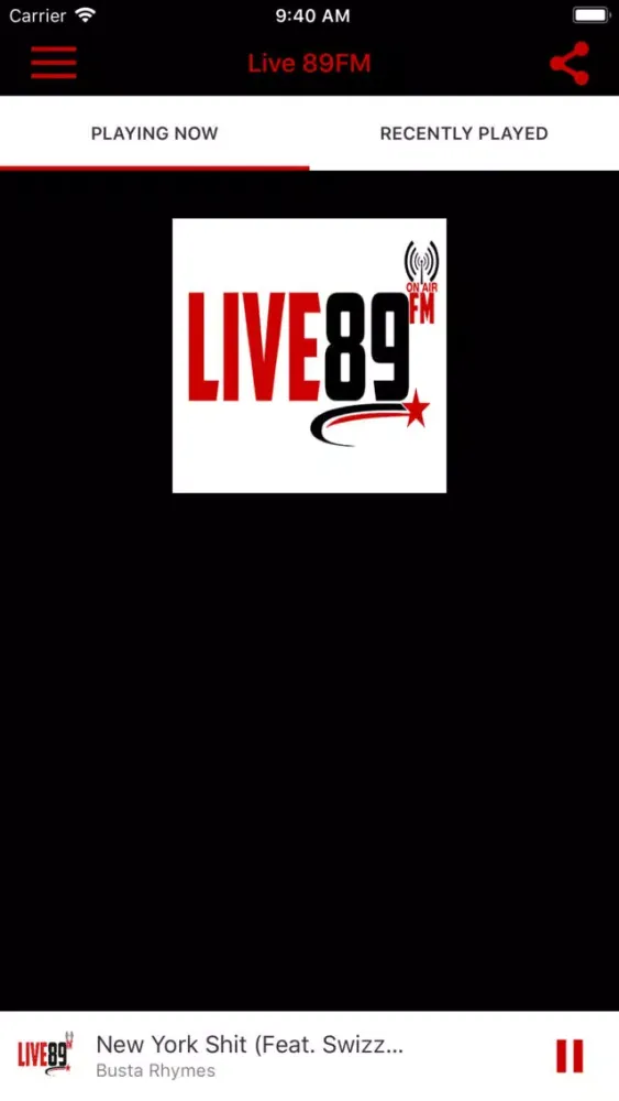Ảnh chụp màn hình của Live 89FM