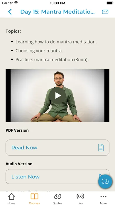 Tangkapan layar LiveAndDare Meditation Course