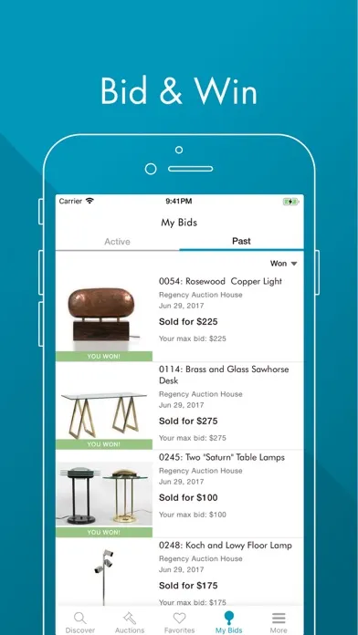 Tangkapan skrin LiveAuctioneers: Bid @ Auction