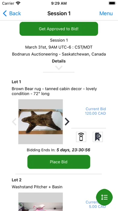 Bodnarus Auctioneering Ekran Görüntüleri