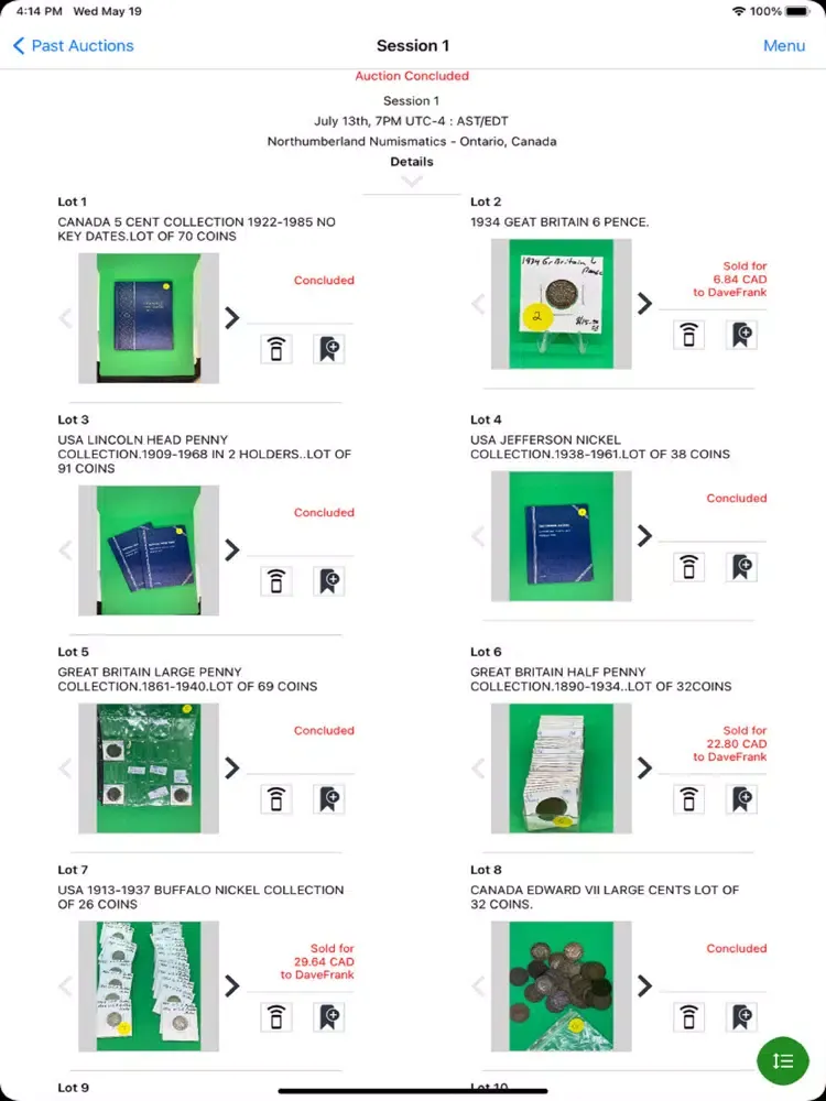 تصاویر Coin Stamp Classifieds iPad 