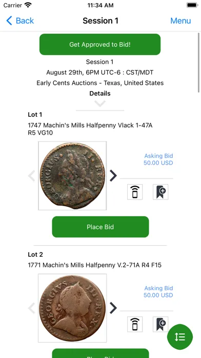 Early Cents Auctions سکرین شاٹس