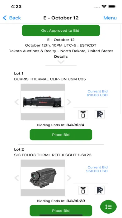 Zrzuty ekranu Online Hunting Auctions