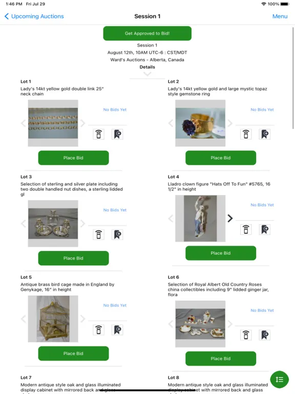 Ward's Auctions iPad  স্ক্রিনশট