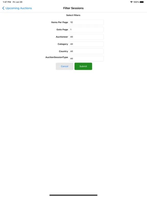 Ward's Auctions iPad  স্ক্রিনশট