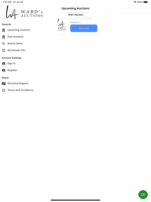 Ward's Auctions iPad  স্ক্রিনশট