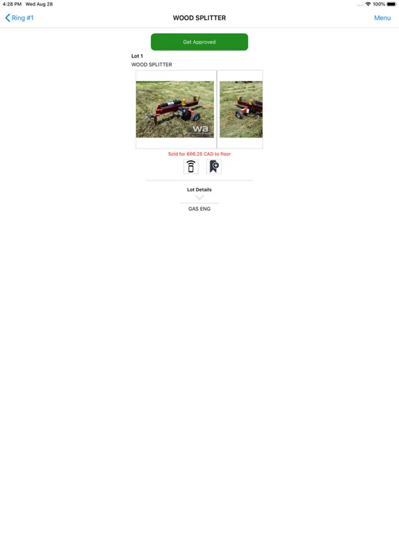 Capturas de tela do Weaver Auctions iPad 