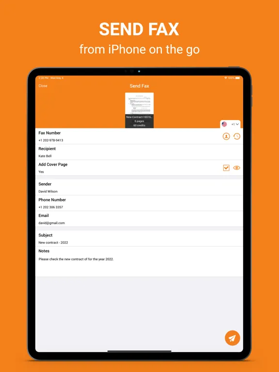 FAX App : send fax from iPhone iPad  Screenshots