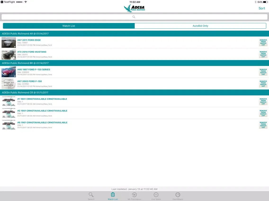 Screenshot di ADESA Public iPad 