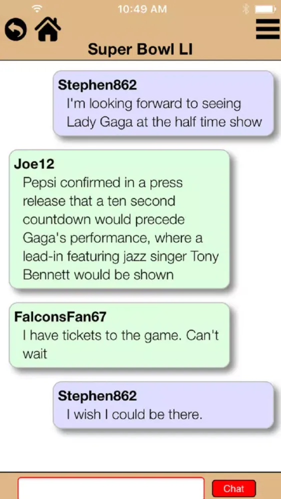 Live Sports Chat Screenshots