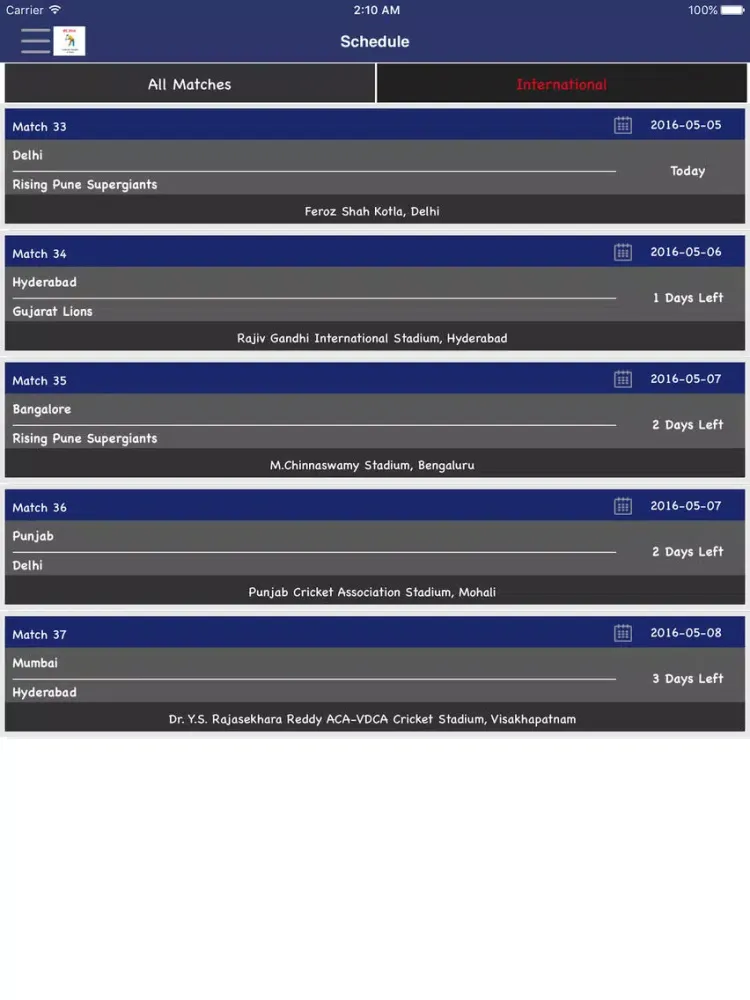 Live Cricket Matches- Full Score iPad 应用截图