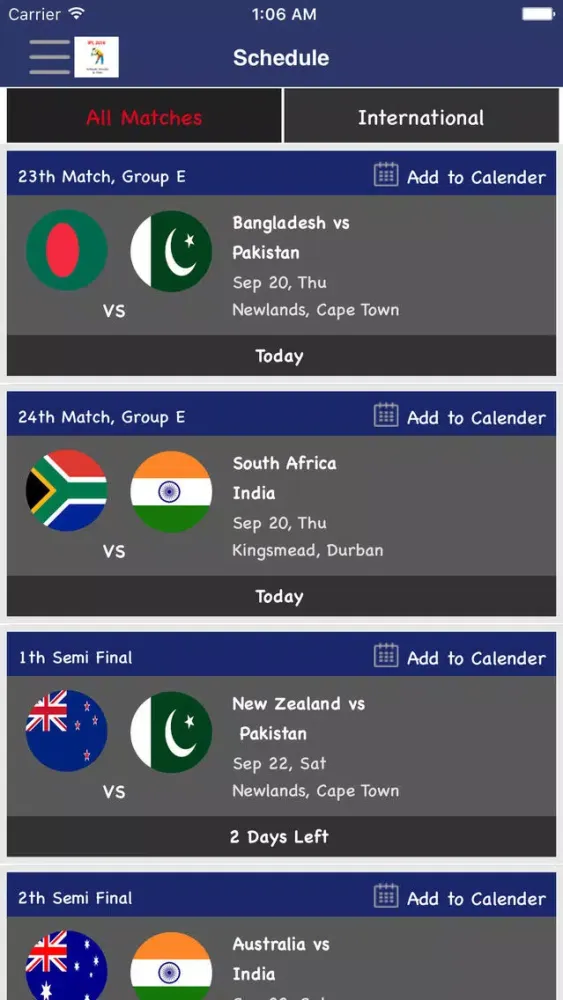 Live Cricket Matches- Full Score应用截图