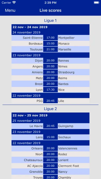 French Soccer live Screenshots