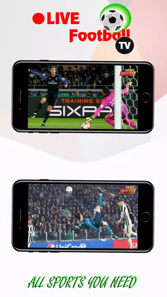 Capturas de tela do Live FootBall TV.