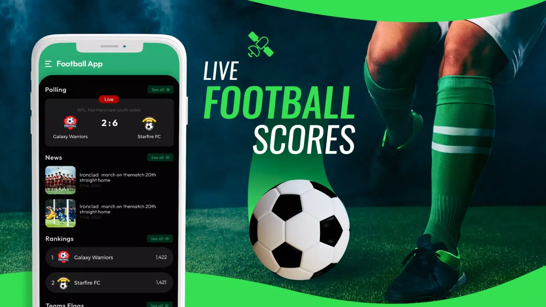 Captures d'écran de Live football: Live Soccer