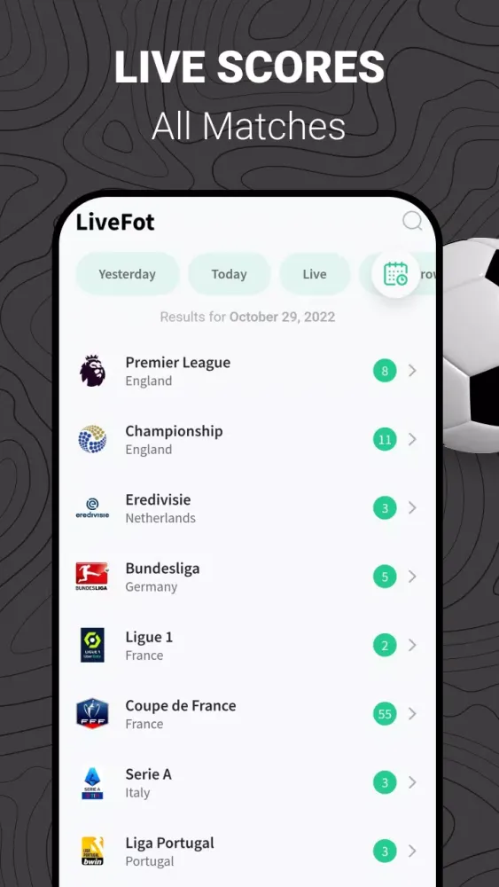 Screenshot di LiveFot